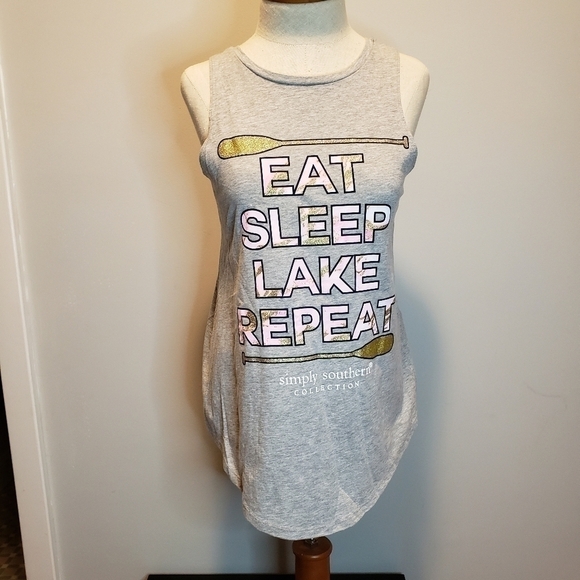 NWT SIMPLY SOUTHERN Gray Tank Wms Small T47 - Picture 2 of 7